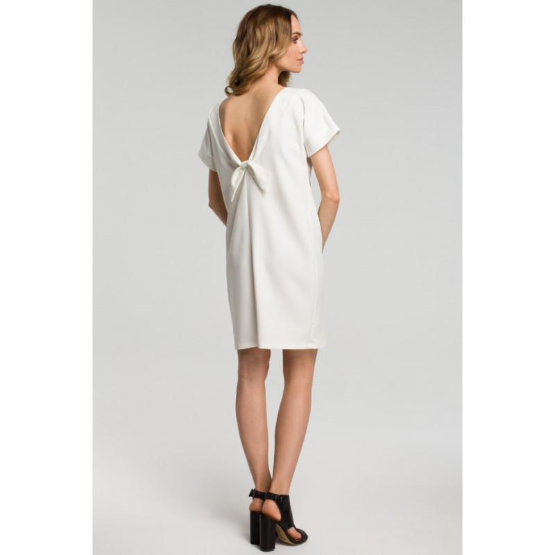 M380 Dress with back neckline - ecru