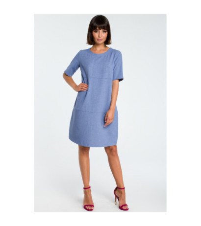 B082 Airy bombshell dress - blue