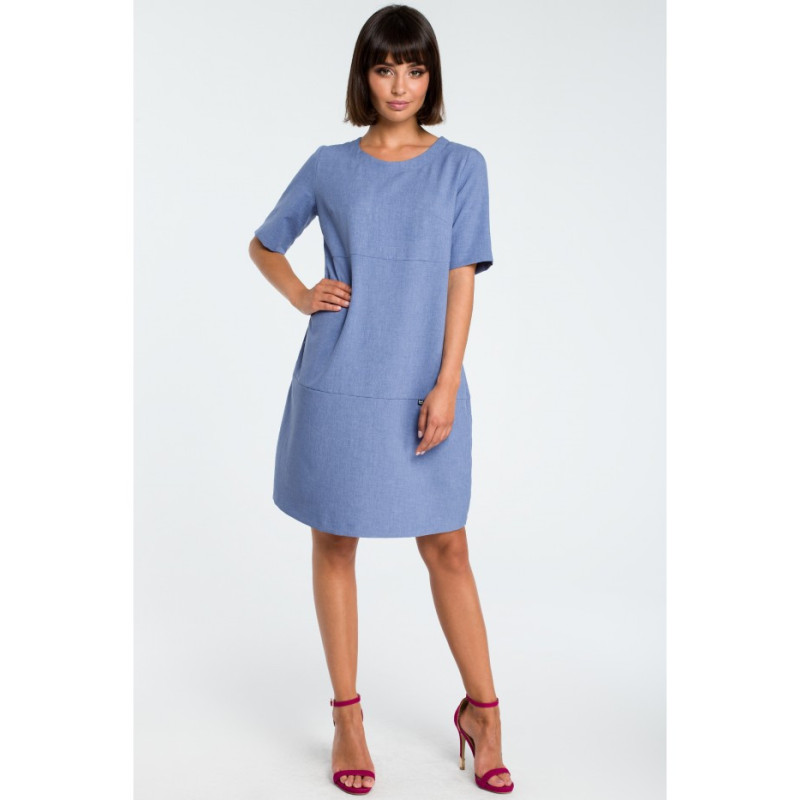 B082 Airy bombshell dress - blue