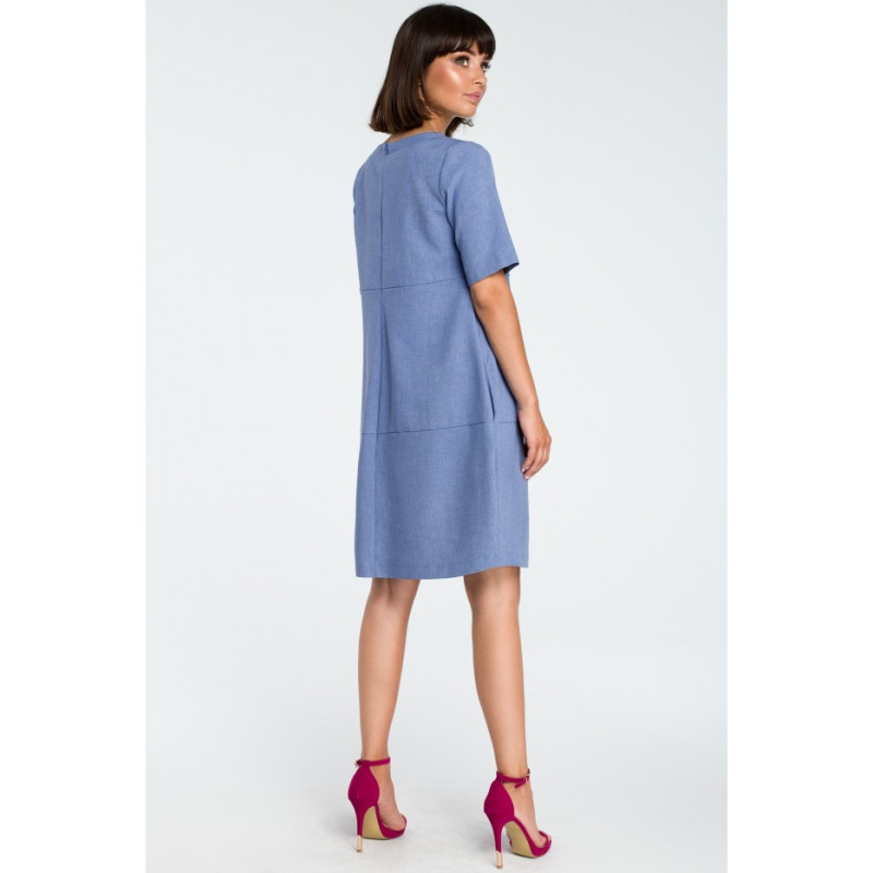 B082 Airy bombshell dress - blue