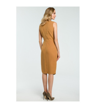 M395 Office dress with tab - cinnamon