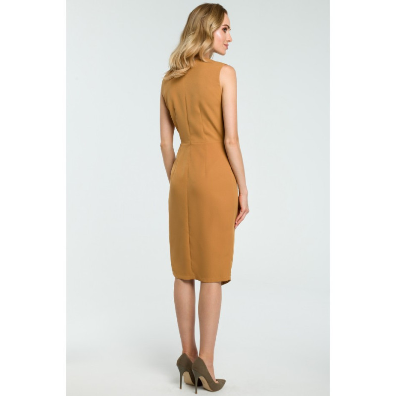 M395 Office dress with tab - cinnamon