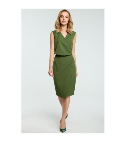 M395 Office dress with tab - green