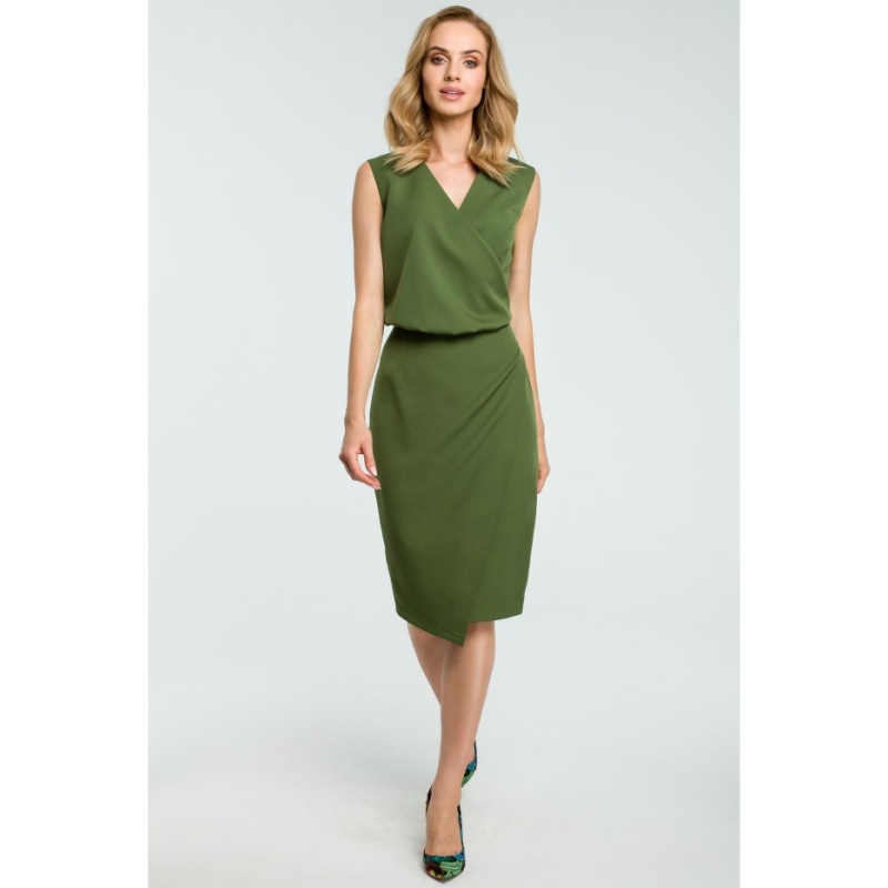 M395 Office dress with tab - green