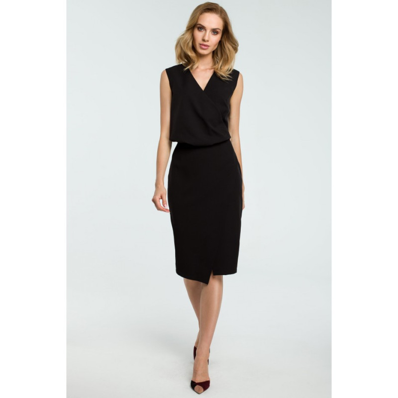 M395 Office dress with tab - black