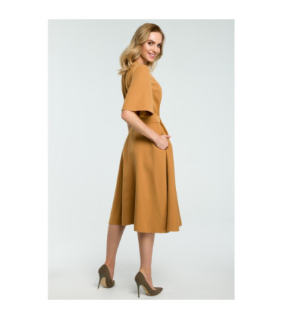 M396 Blush dress with belt - cinnamon