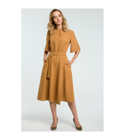 M396 Blush dress with belt - cinnamon