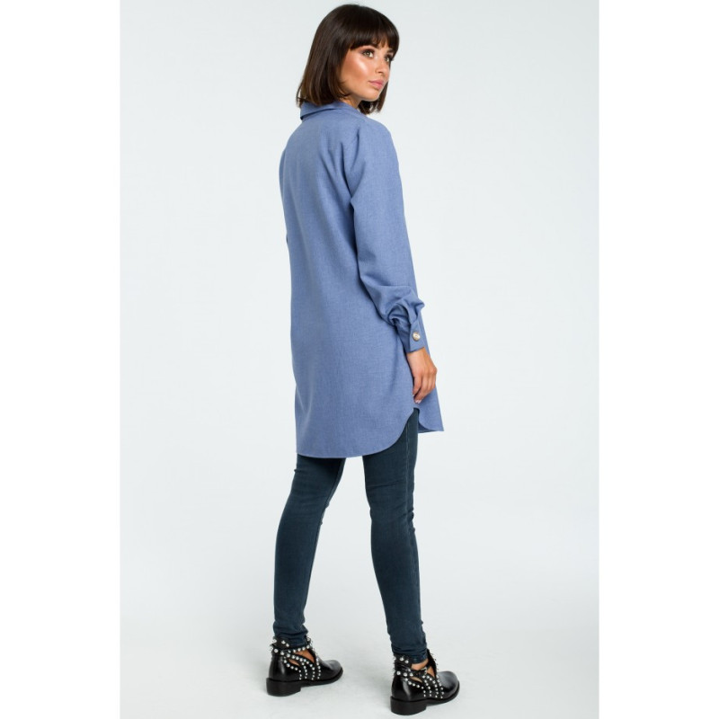 B086 Shirt tunic with collar - blue