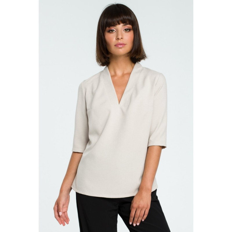 B090 Women's shirt blouse - beige