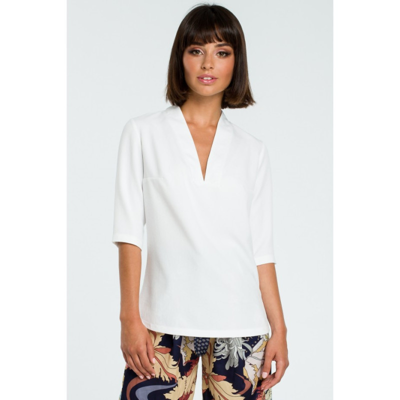 B090 Women's shirt blouse - white