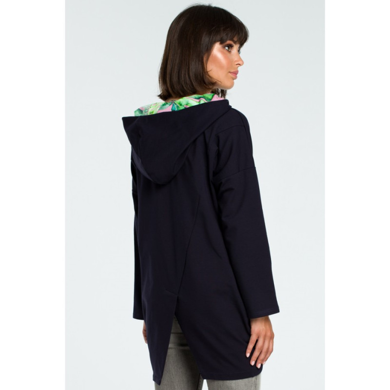 B091 Zipped hoodie - navy blue