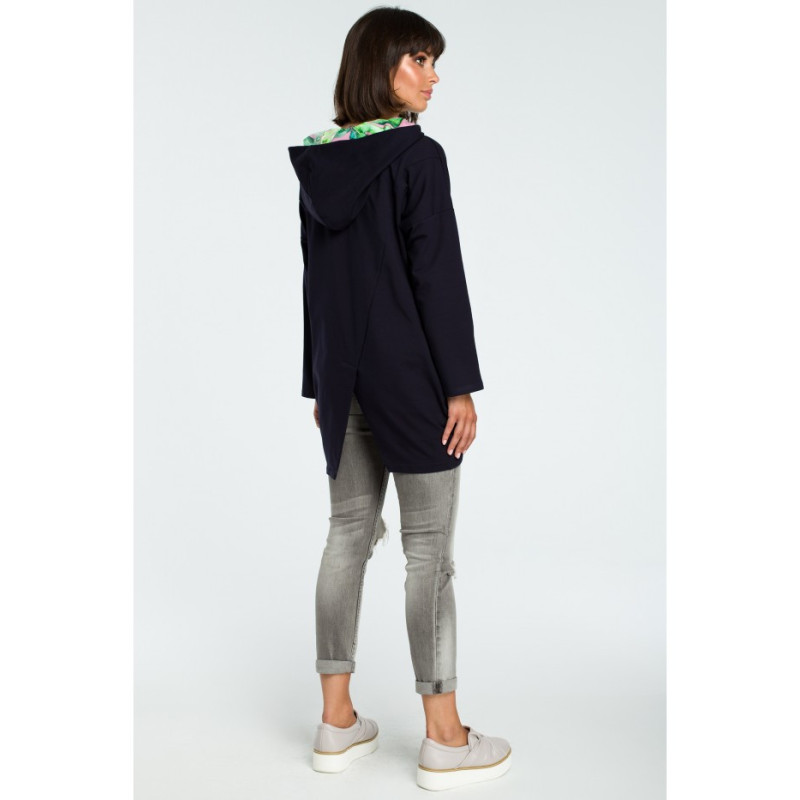 B091 Zipped hoodie - navy blue