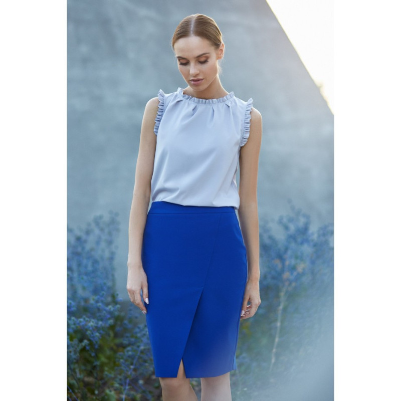 S127 Midi pencil skirt - cornflower