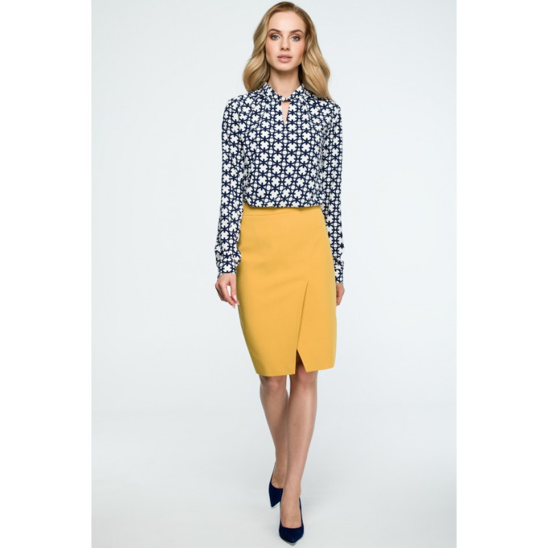 S127 Midi pencil skirt - yellow