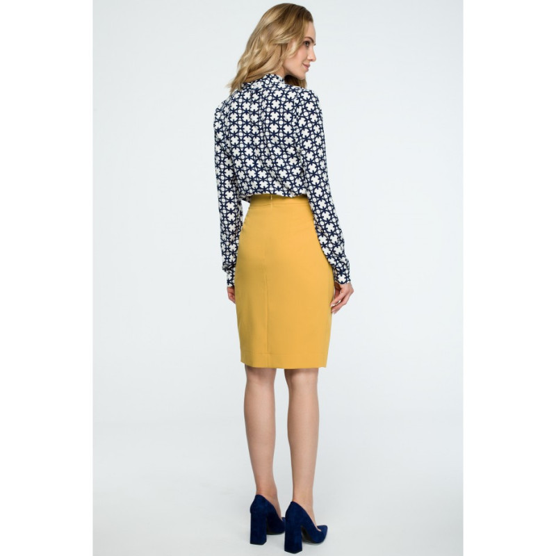 S127 Midi pencil skirt - yellow