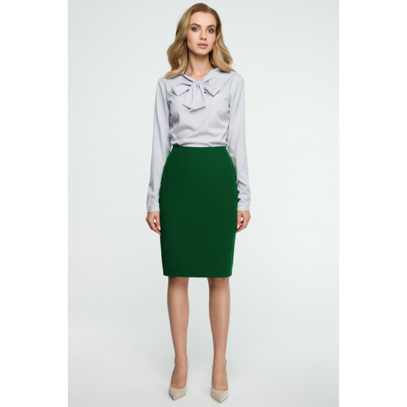 S131 Straight pencil office skirt - green