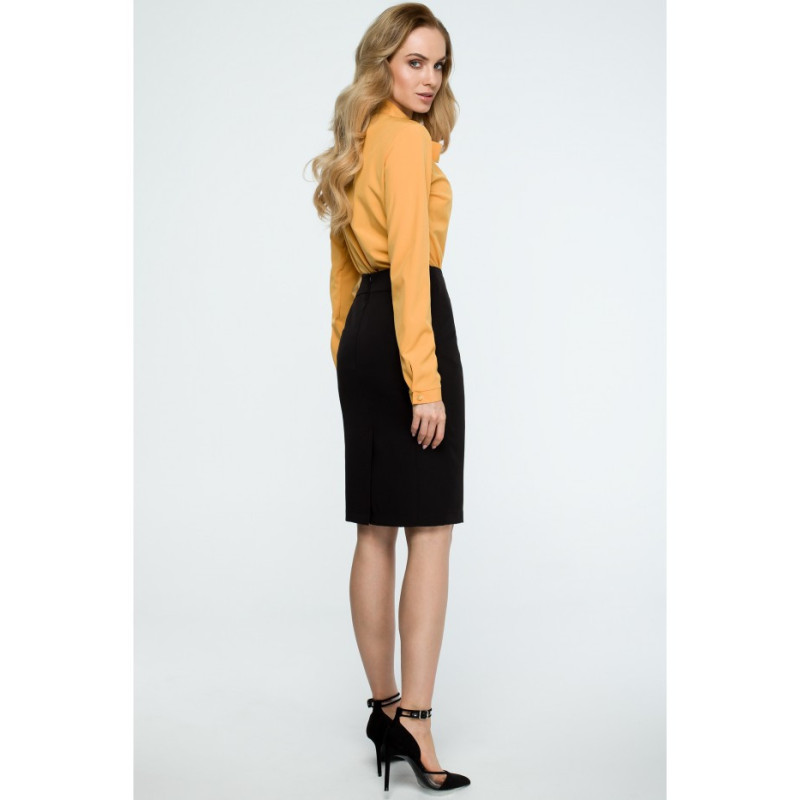 S131 Straight pencil office skirt - black