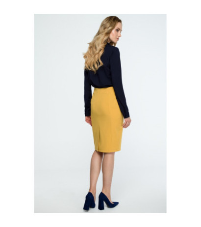 S131 Straight pencil office skirt - yellow