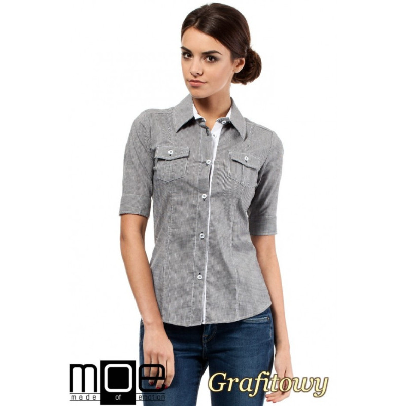 M027 Classic cuffed waist shirt - graphite