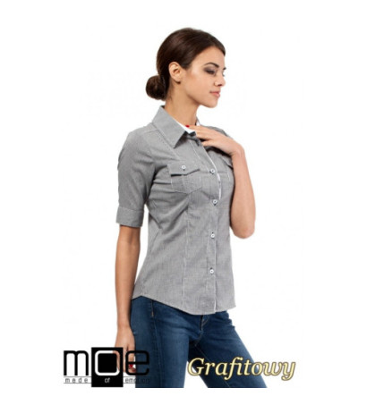 M027 Classic cuffed waist shirt - graphite