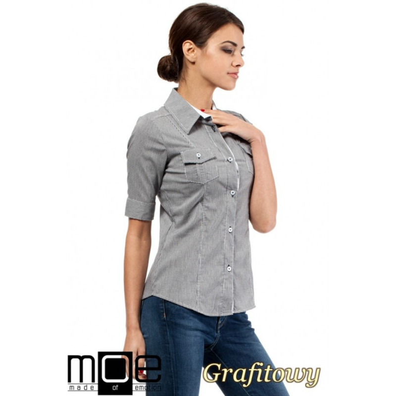 M027 Classic cuffed waist shirt - graphite