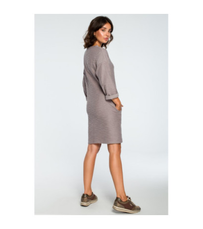 B096 Dress with pockets on the front - gray