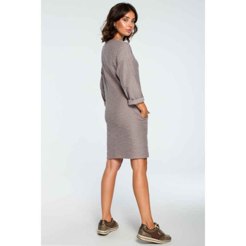 B096 Dress with pockets on the front - gray