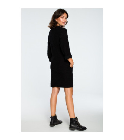 B096 Dress with pockets on the front - black