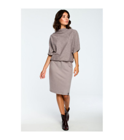 B097 Fitted dress with kimono top - gray