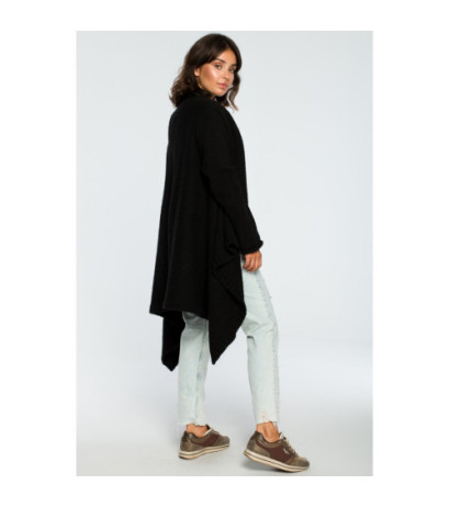 BK017 Cardigan with front draping - black