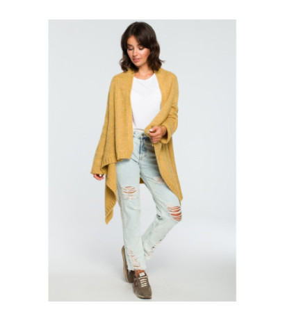 BK017 Cardigan with front draping - mustard