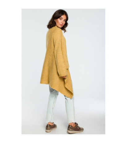 BK017 Cardigan with front draping - mustard