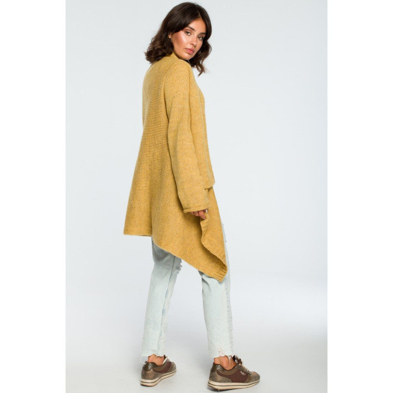 BK017 Cardigan with front draping - mustard