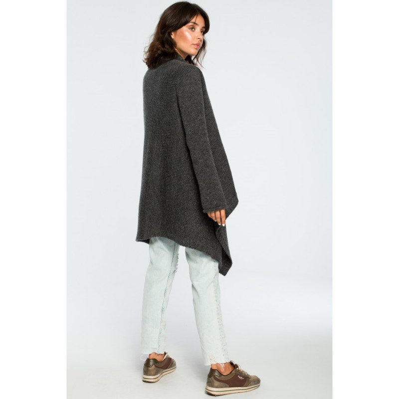 BK017 Cardigan with front draping - graphite