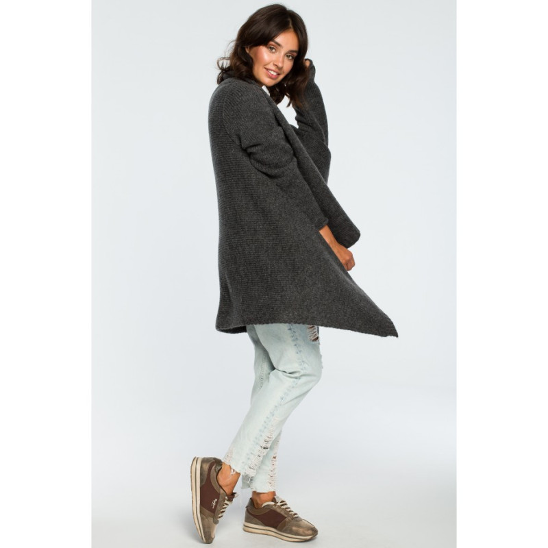 BK017 Cardigan with front draping - graphite