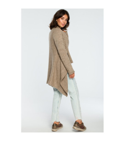 BK017 Cardigan with front draping - light brown