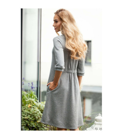 M403 Dress with deep neckline - gray