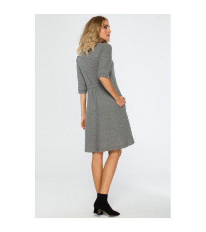 M403 Dress with deep neckline - gray