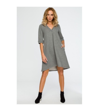 M403 Dress with deep neckline - gray