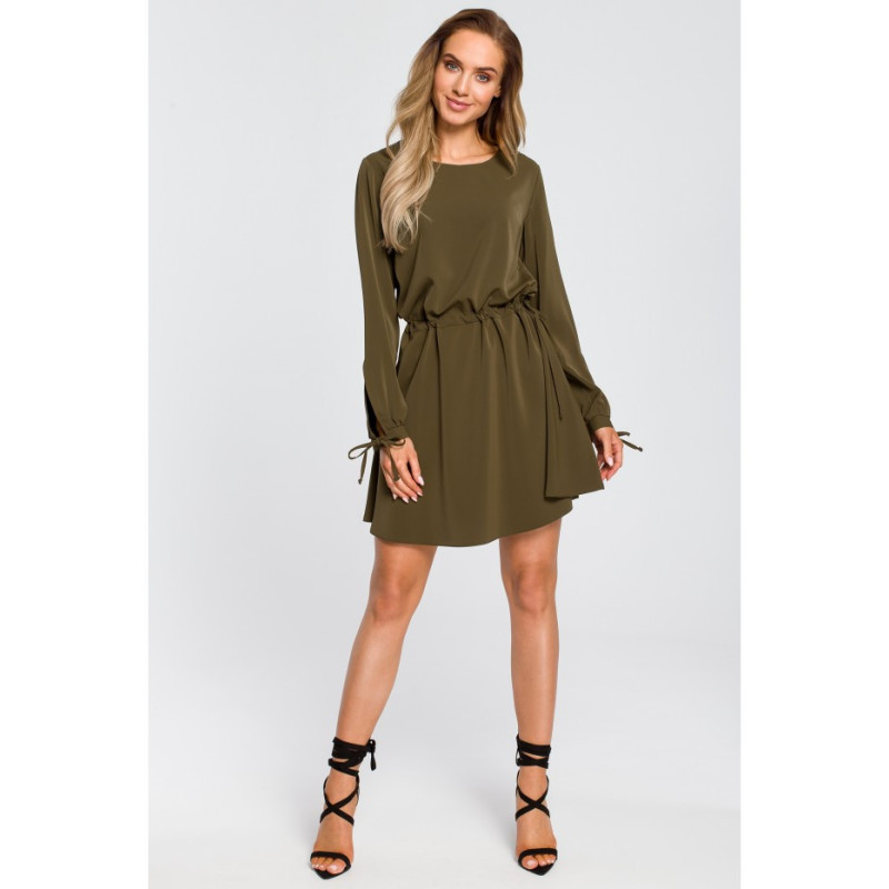 M426 Cut-off long sleeve dress - khaki