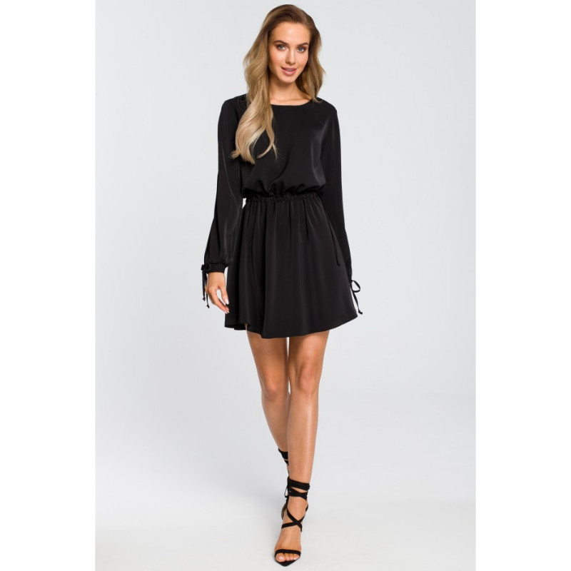 M426 Cut-off long sleeve dress - black