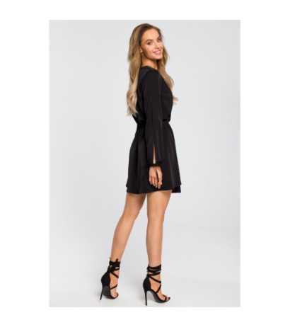 M426 Cut-off long sleeve dress - black