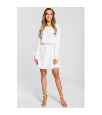 M426 Cut-off long sleeve dress - ecru