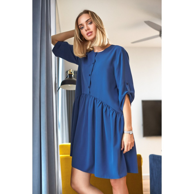 M427 Loose-flared dress - blue