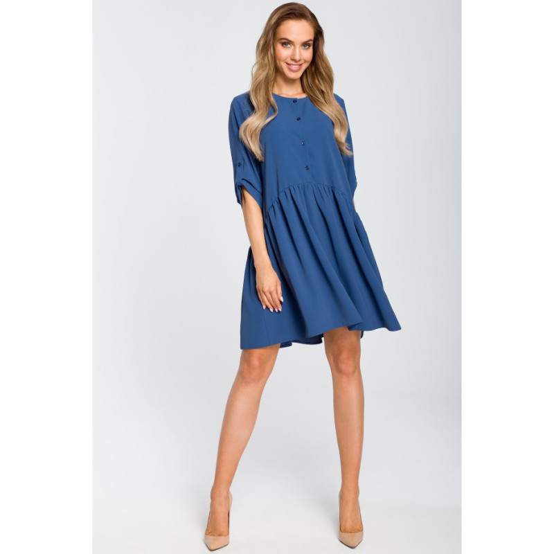 M427 Loose-flared dress - blue