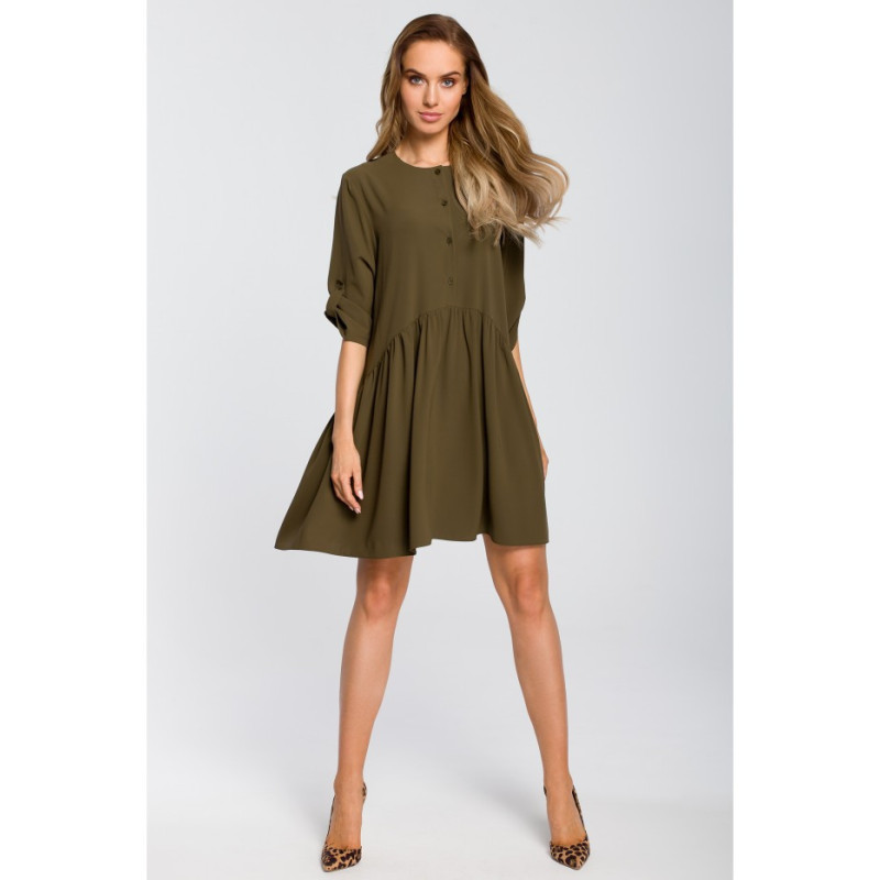 M427 Loose flared dress - khaki