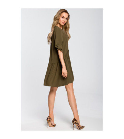 M427 Loose flared dress - khaki