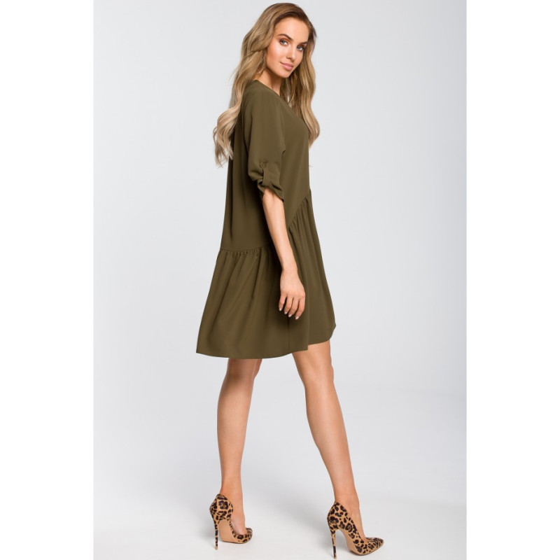 M427 Loose flared dress - khaki