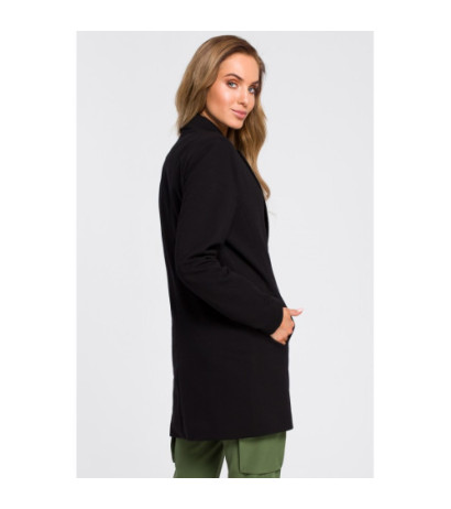 M429 Long button-up jacket - black