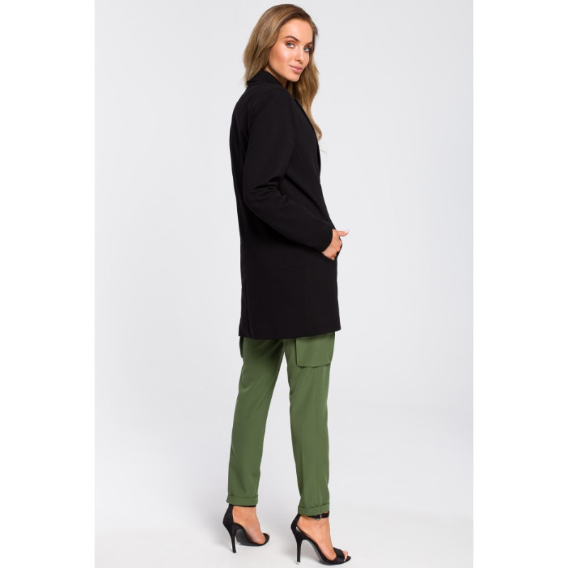 M429 Long button-up jacket - black